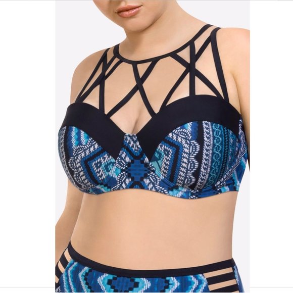 NWT Paramour Strappy Printed Bralettte Bikini Top [SZ 3X‎ ] - Picture 10 of 10